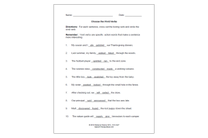 Vivid Verbs Practice Worksheets