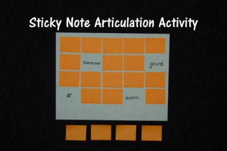 Sticky Note Articulation Activity