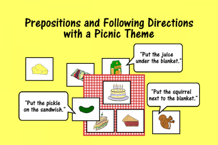 Prepositions and Following Directions with a Picnic Theme