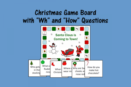 Christmas Game Board with "Wh" and "How" Questions | Speech Therapy Ideas