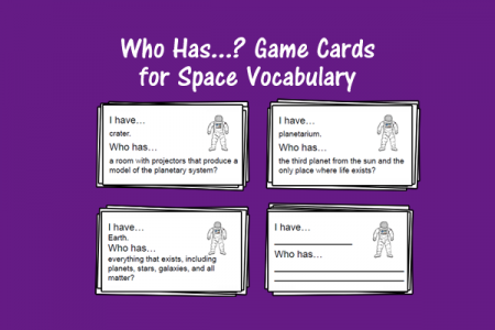 Who Has...? Game Cards for Space Vocabulary
