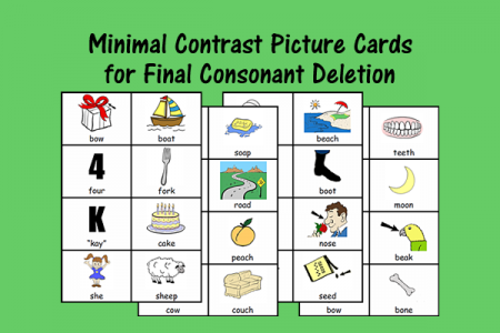Minimal Contrast Picture Cards for Final Consonant Deletion
