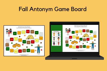 Fall Antonym Game Board