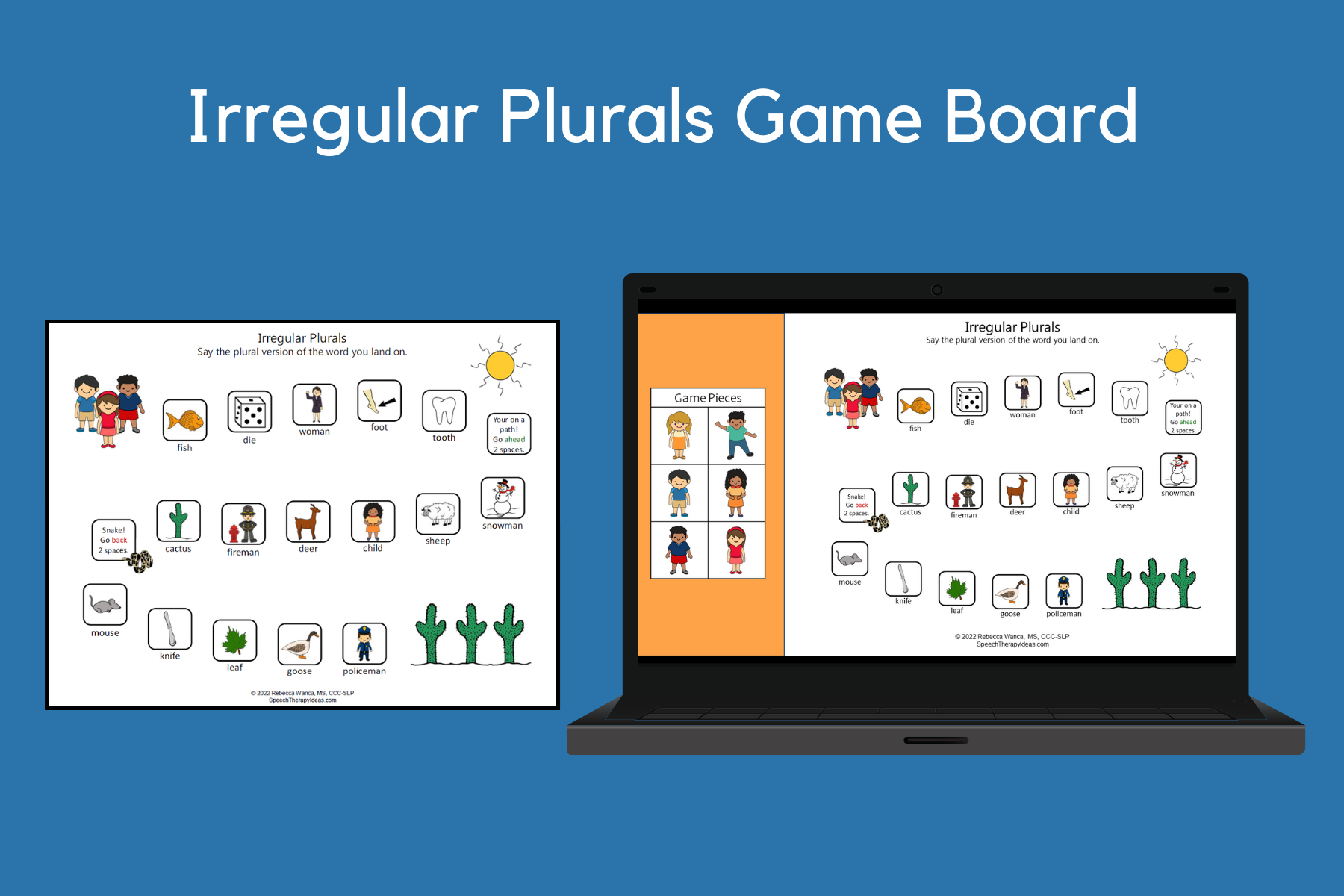Irregular Plurals Game Board