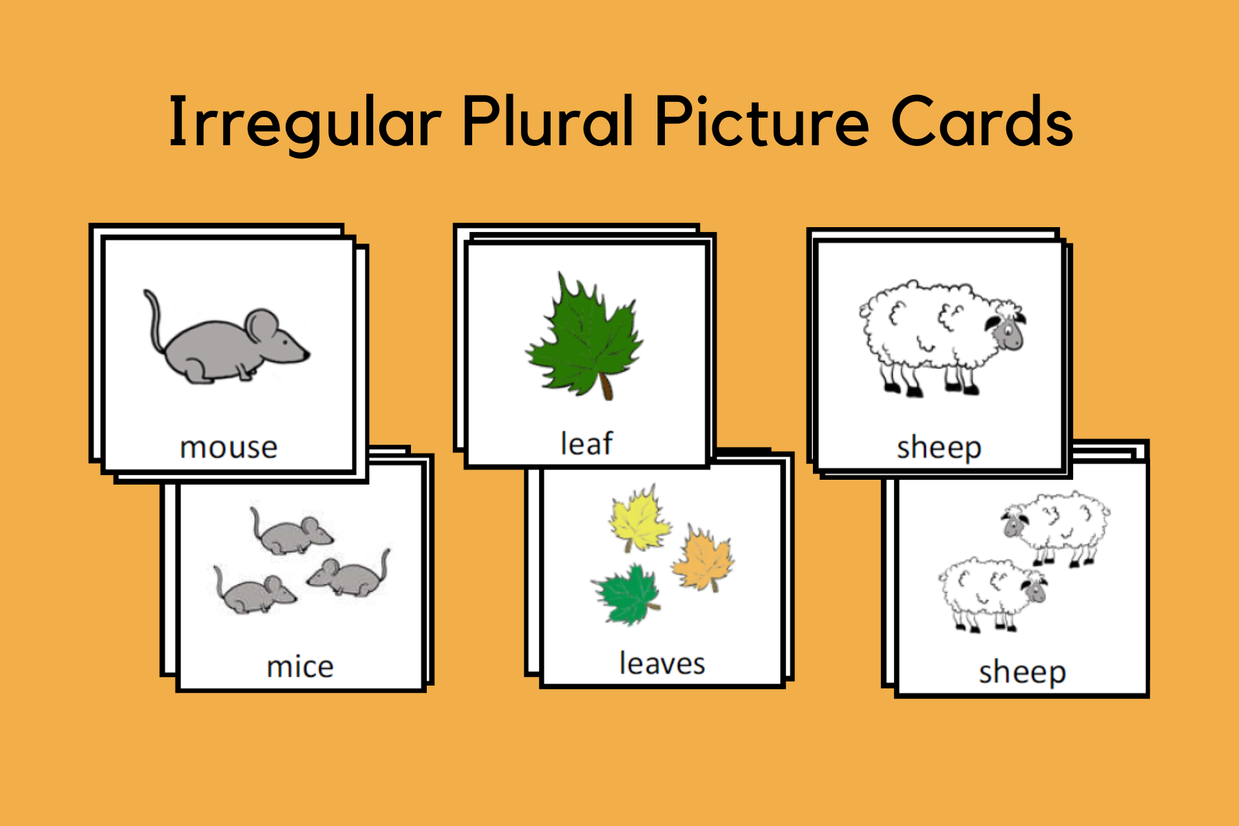 Irregular Plural Picture Cards Speech Therapy Ideas