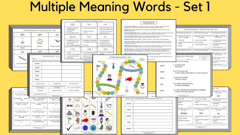 Multiple Meaning Words Set 1
