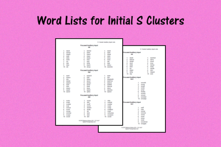 Word Lists for Initial S Clusters