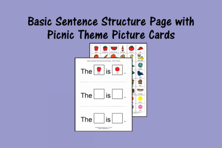 Basic Sentence Structure Page with Picnic Theme Picture Cards