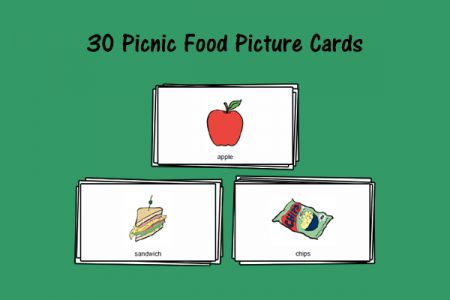30 Picnic Food Picture Cards