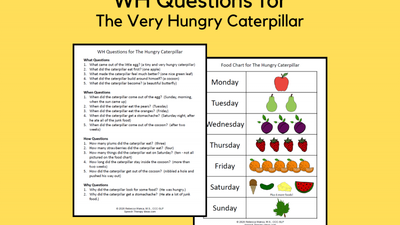 WH Questions For The Very Hungry Caterpillar