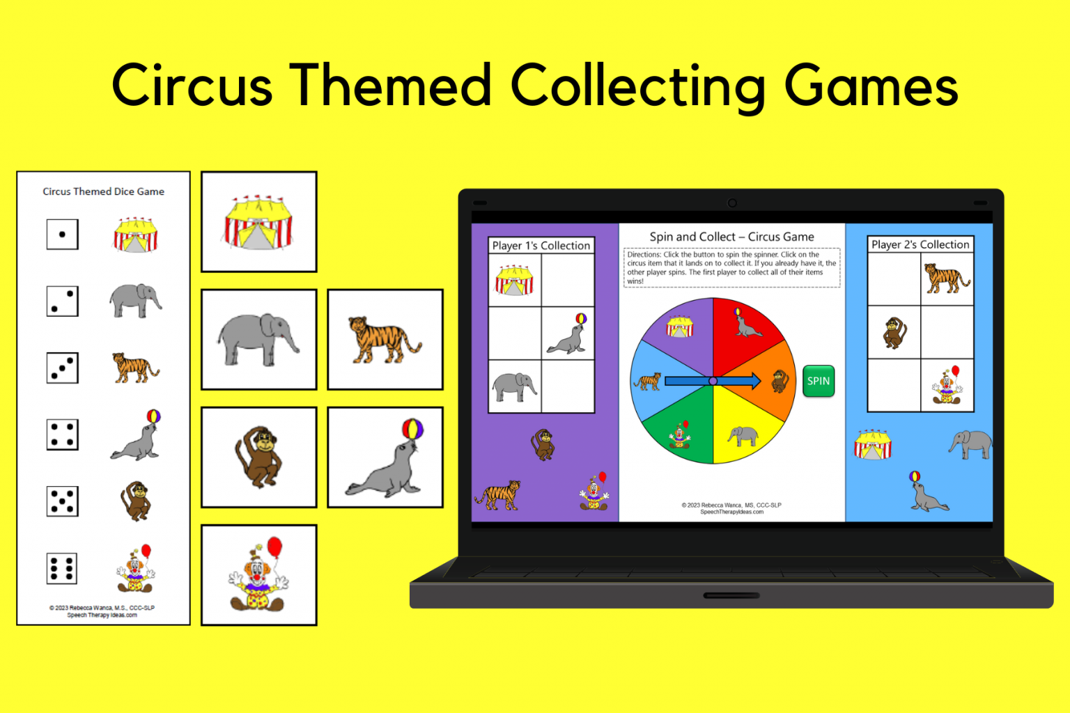 Circus Themed Collecting Games Speech Therapy Ideas