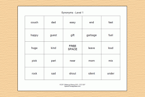 synonym bingo level 1