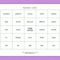 Synonym Bingo Game – Level 2