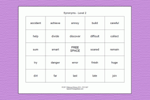 synonym bingo level 2