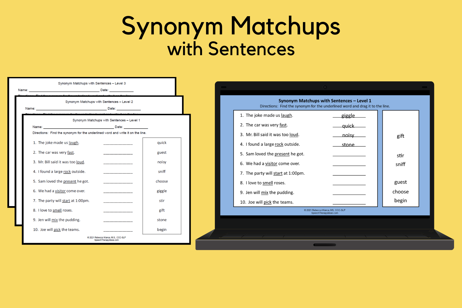 Synonym Matchups with Sentences