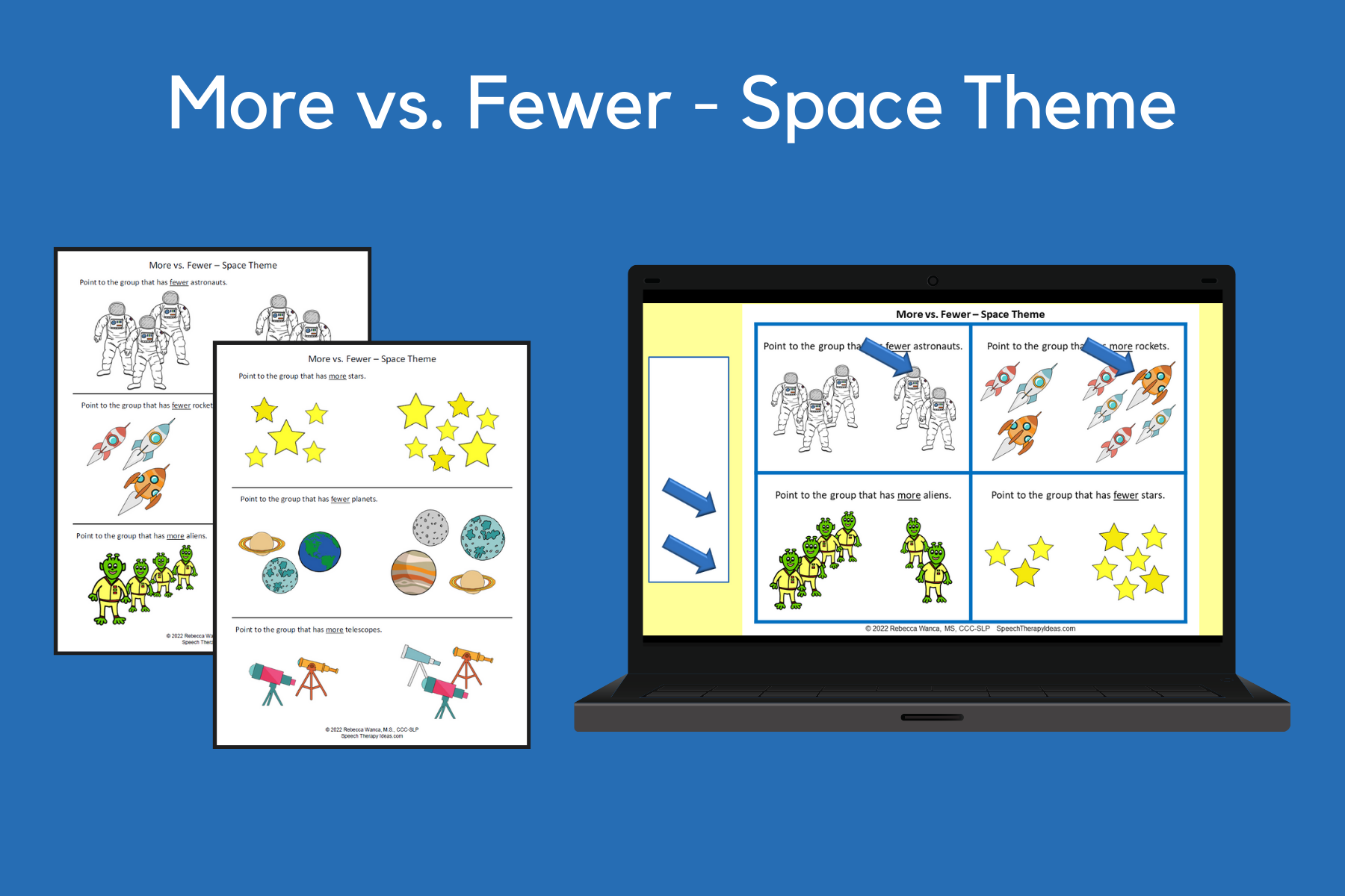 More Vs. Fewer – Space Theme