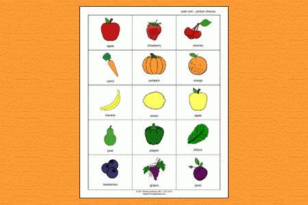 sorting fruits by color
