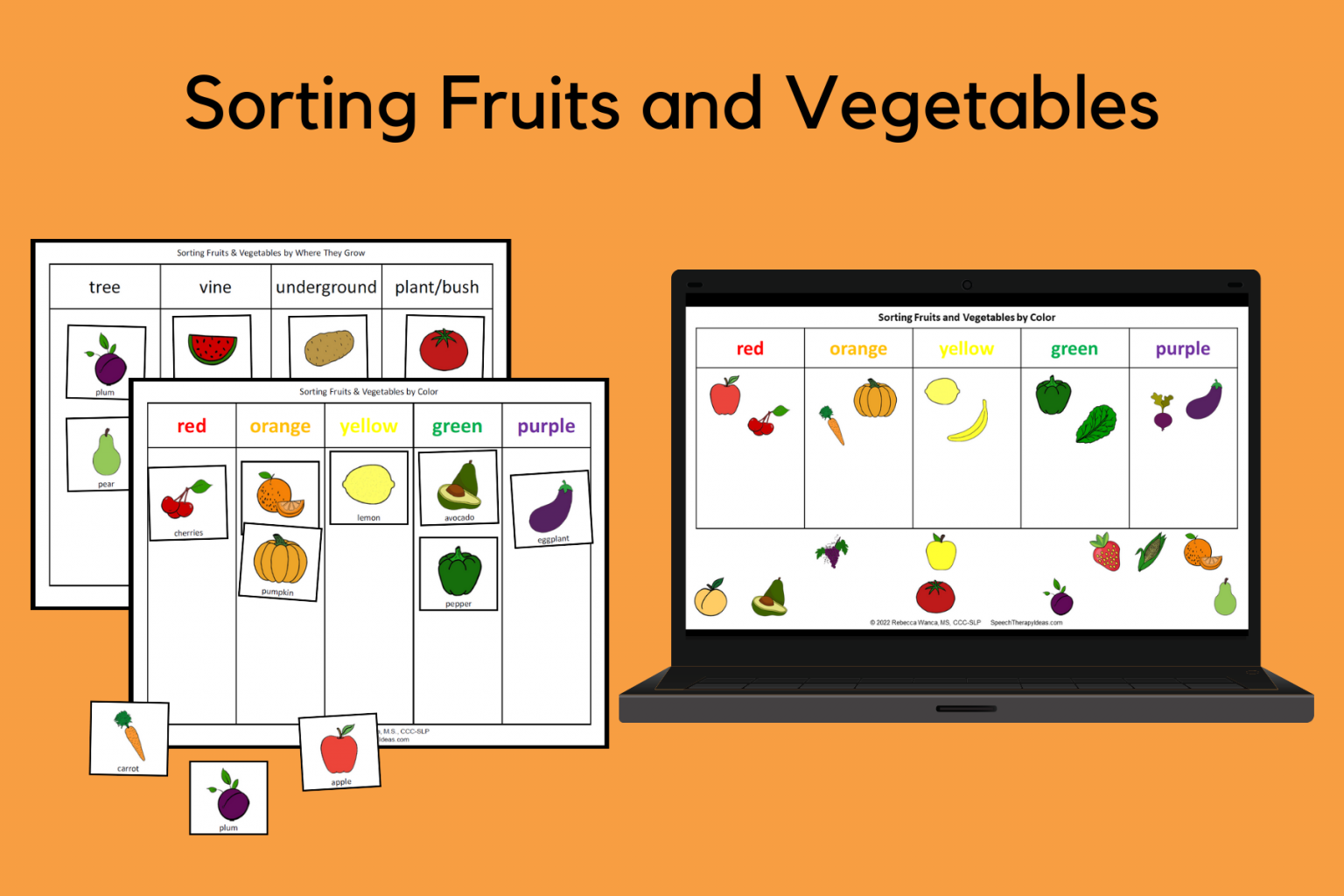 Sorting Fruits and Vegetables Speech Therapy Ideas