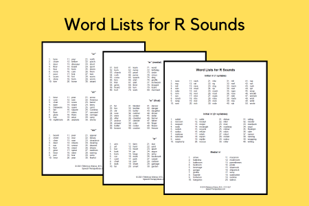 Word Lists for R Sounds
