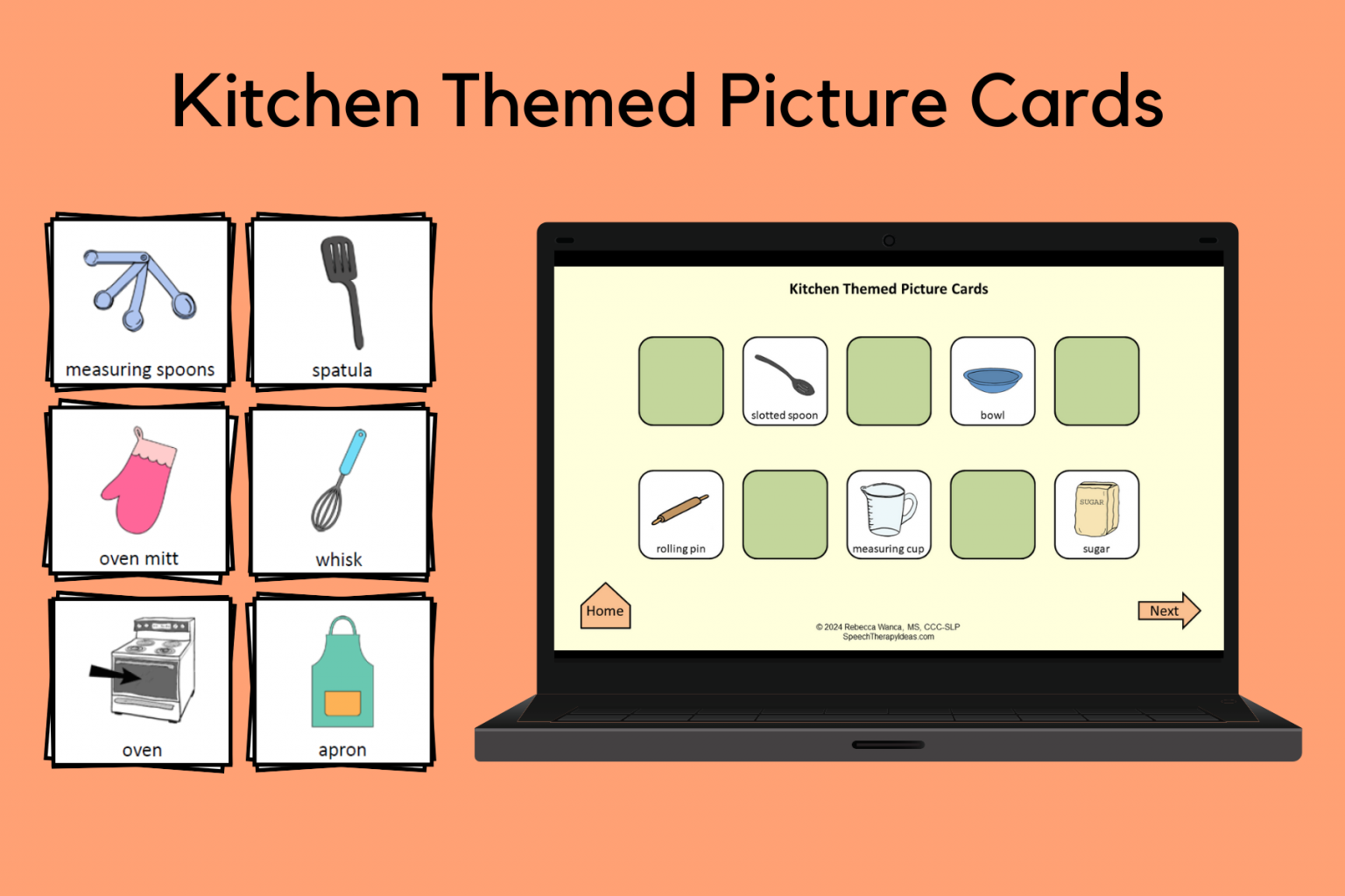 Kitchen Themed Picture Cards | Speech Therapy Ideas