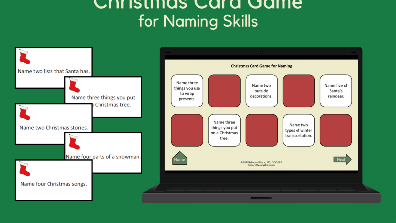 Christmas Card Game For Naming