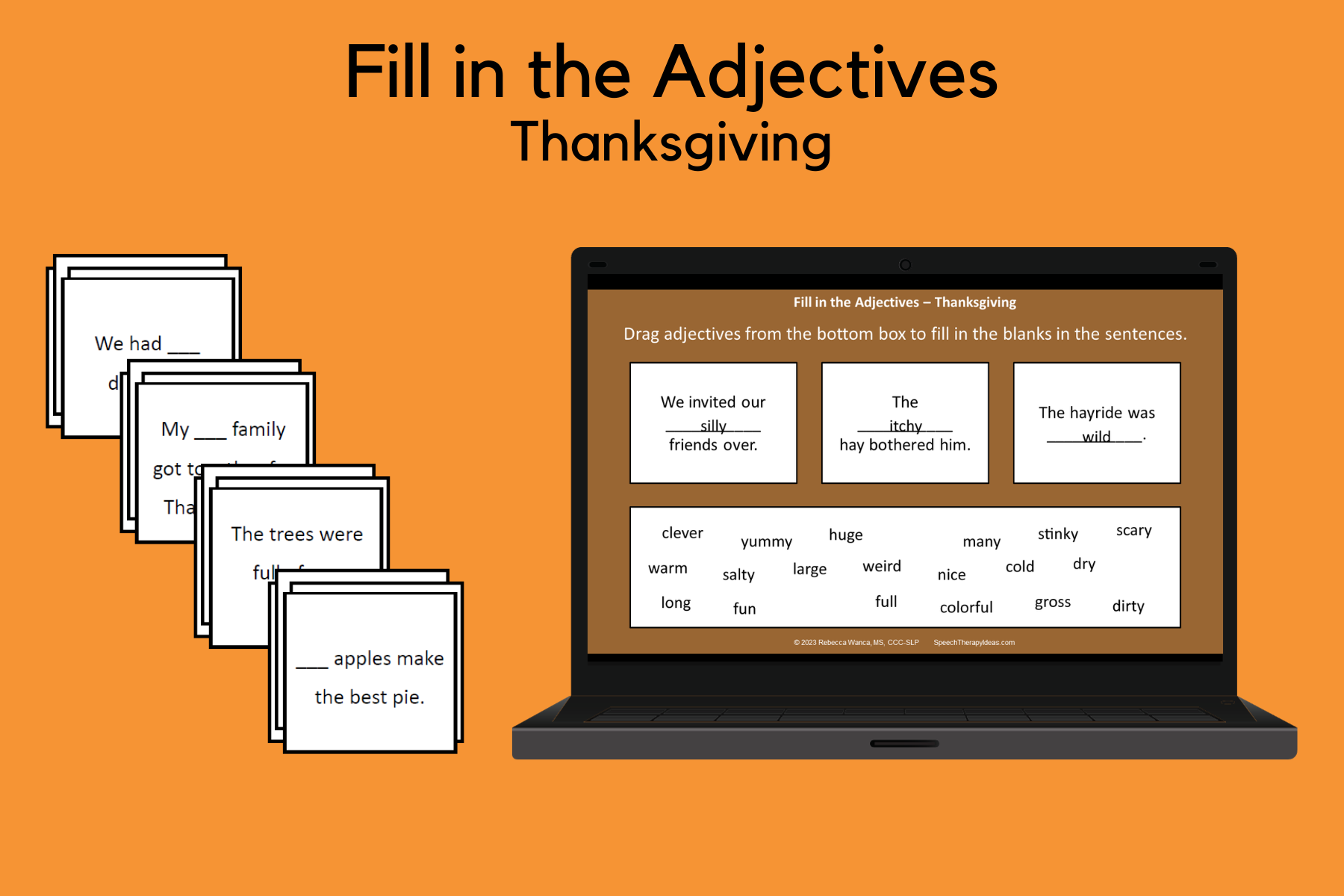 Fill In the Adjective Sentences – Thanksgiving