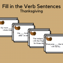 Fill In The Verb Sentences – Thanksgiving