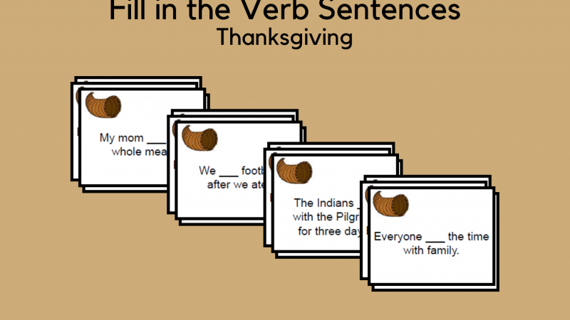 Fill In The Verb Sentences – Thanksgiving