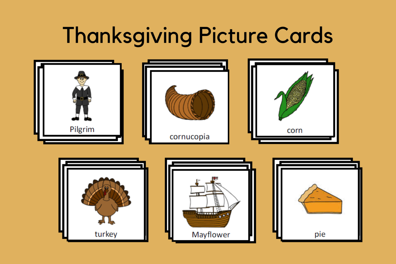 Thanksgiving Picture Cards | Speech Therapy Ideas