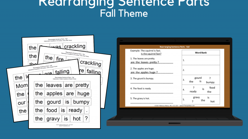 Rearranging Sentence Parts – Fall Theme