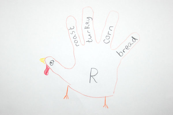 Hands On Thanksgiving Activity and Word List