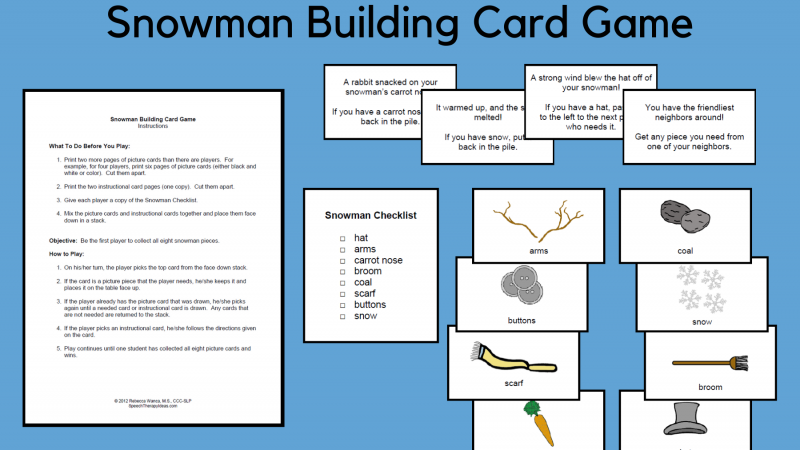 Snowman Building Card Game