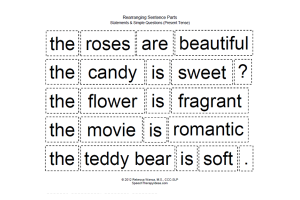 Valentines Day Rearranging Sentence Parts