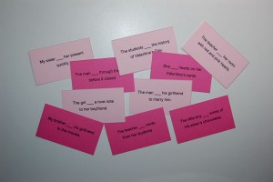 Valentine's Day Fill In Verb Card Game