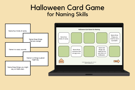 Halloween Card Game for Naming Skills