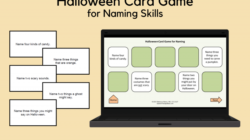 Halloween Card Game For Naming Skills