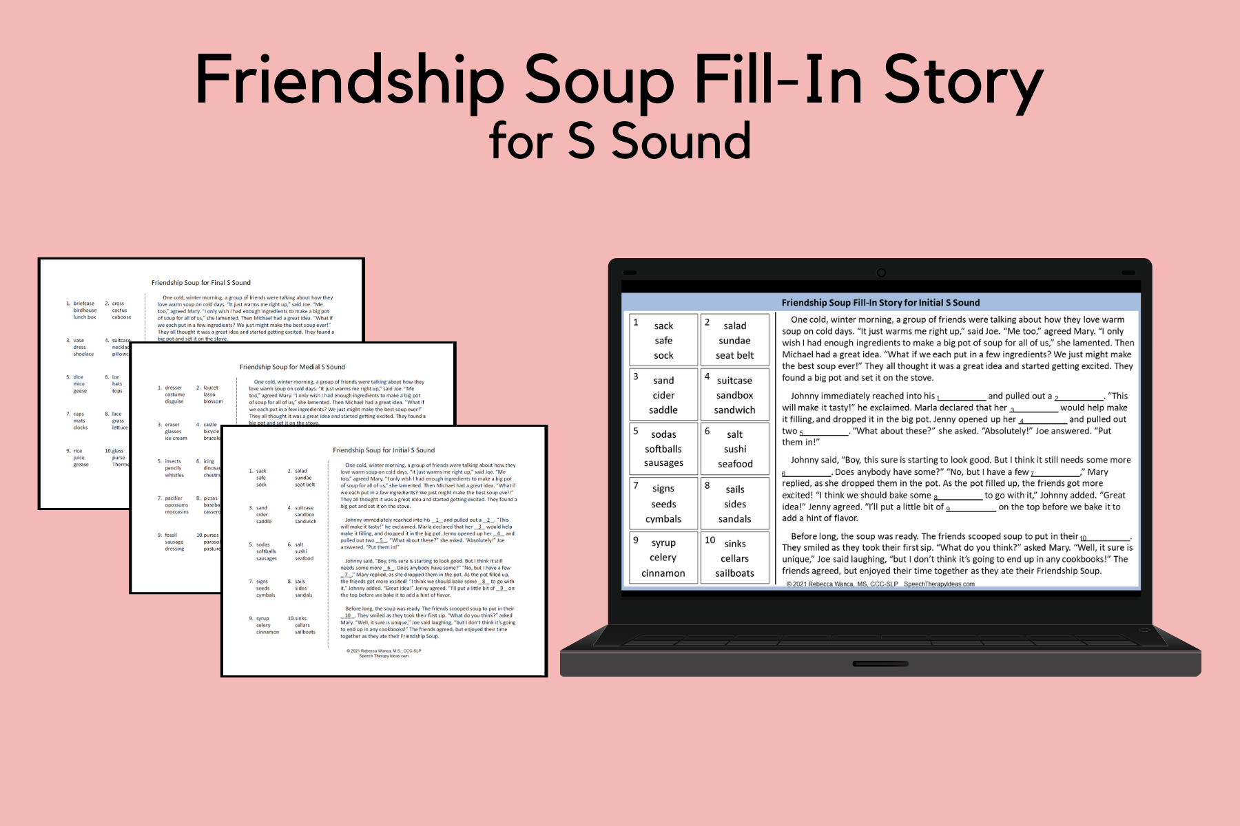 Friendship Soup Fill-In Story for S Sound