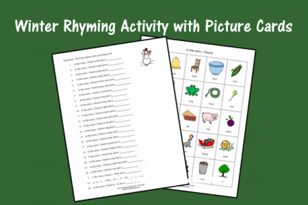 Winter Rhyming Activity with Picture Cards