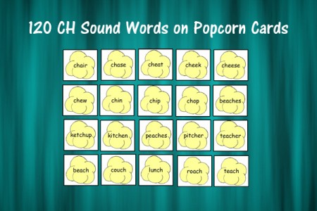 120 CH Sound Words on Popcorn Cards