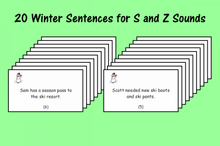 20 Winter Sentences for S and Z Sounds