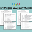 Winter Olympics Vocabulary Worksheets