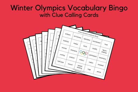 Winter Olympics Vocabulary Bingo