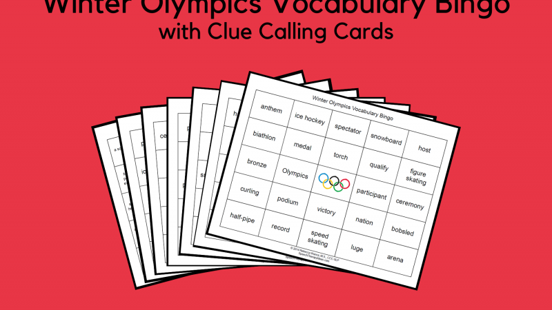 Winter Olympics Vocabulary Bingo