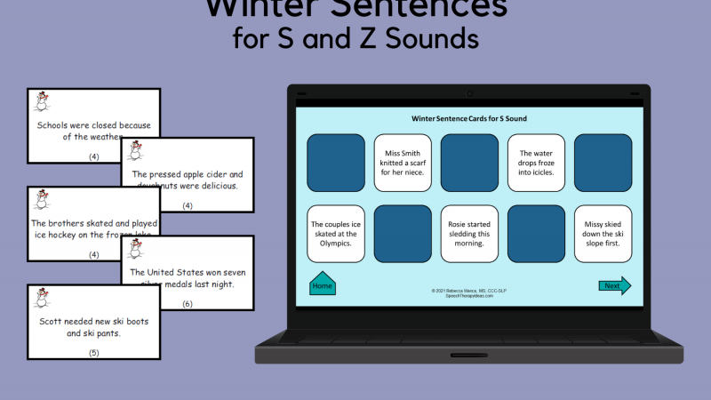 Winter Sentences For S And Z Sounds