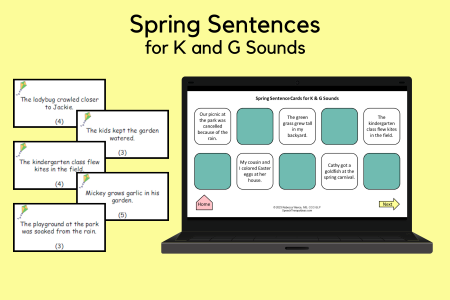 Spring Sentences for K and G