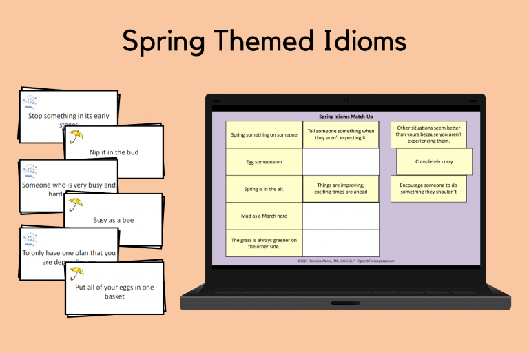 Spring Dialogues Spring Themed Idioms | Speech Therapy Ideas