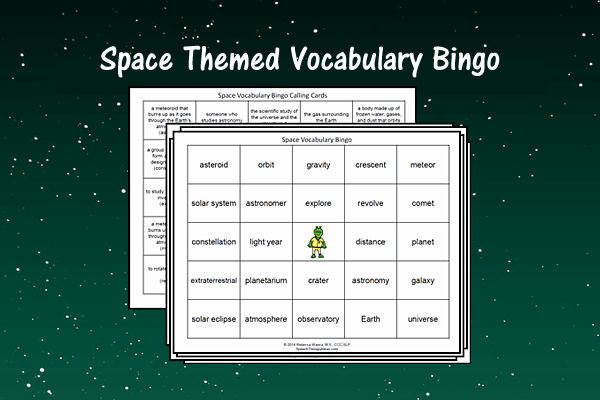 Space Themed Vocabulary Bingo