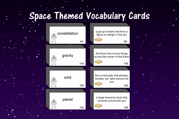 Space Themed Vocabulary Cards