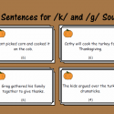 Fall Sentences For /k/ And /g/ Sounds