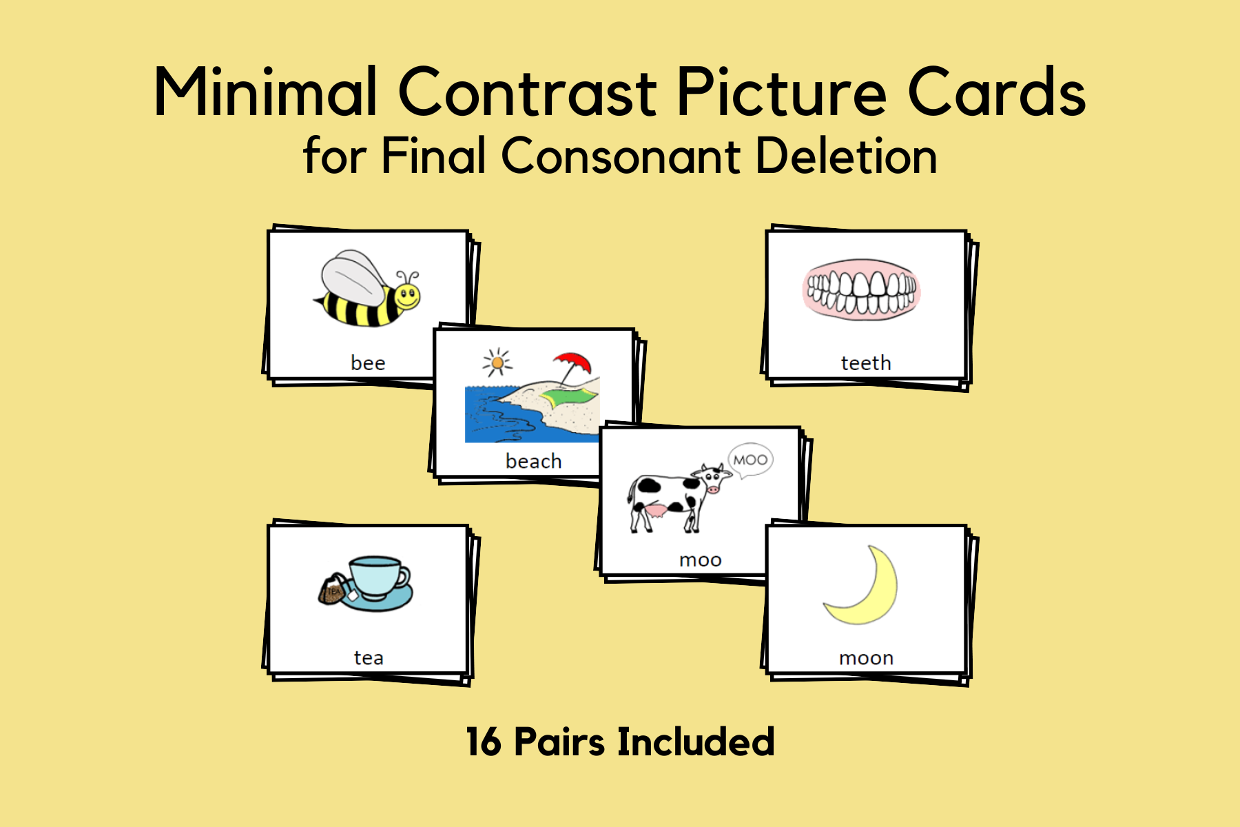Minimal Contrast Picture Cards for Final Consonant Deletion